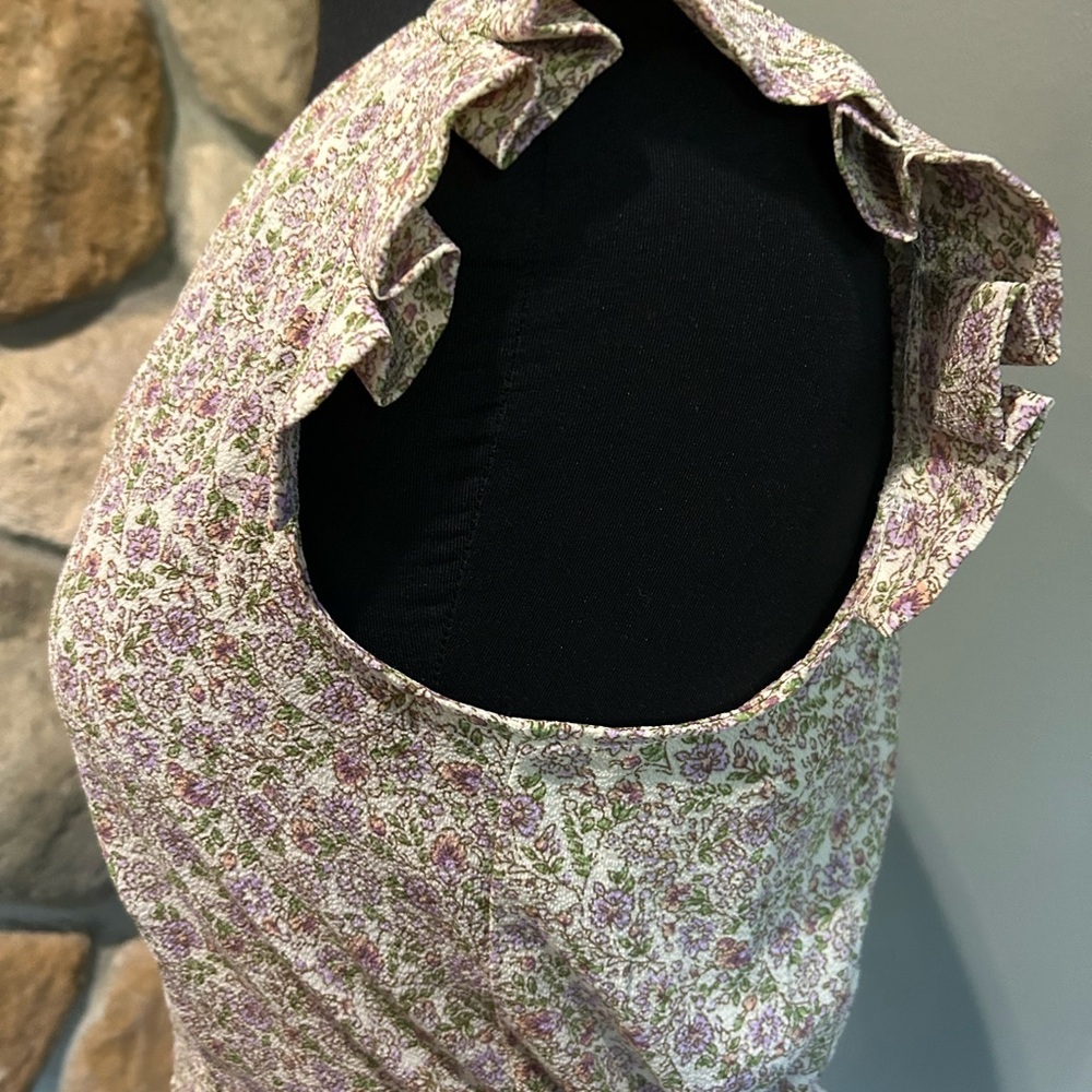 Monteau Fitted Floral Blouse Size Large - Picture 5 of 7
